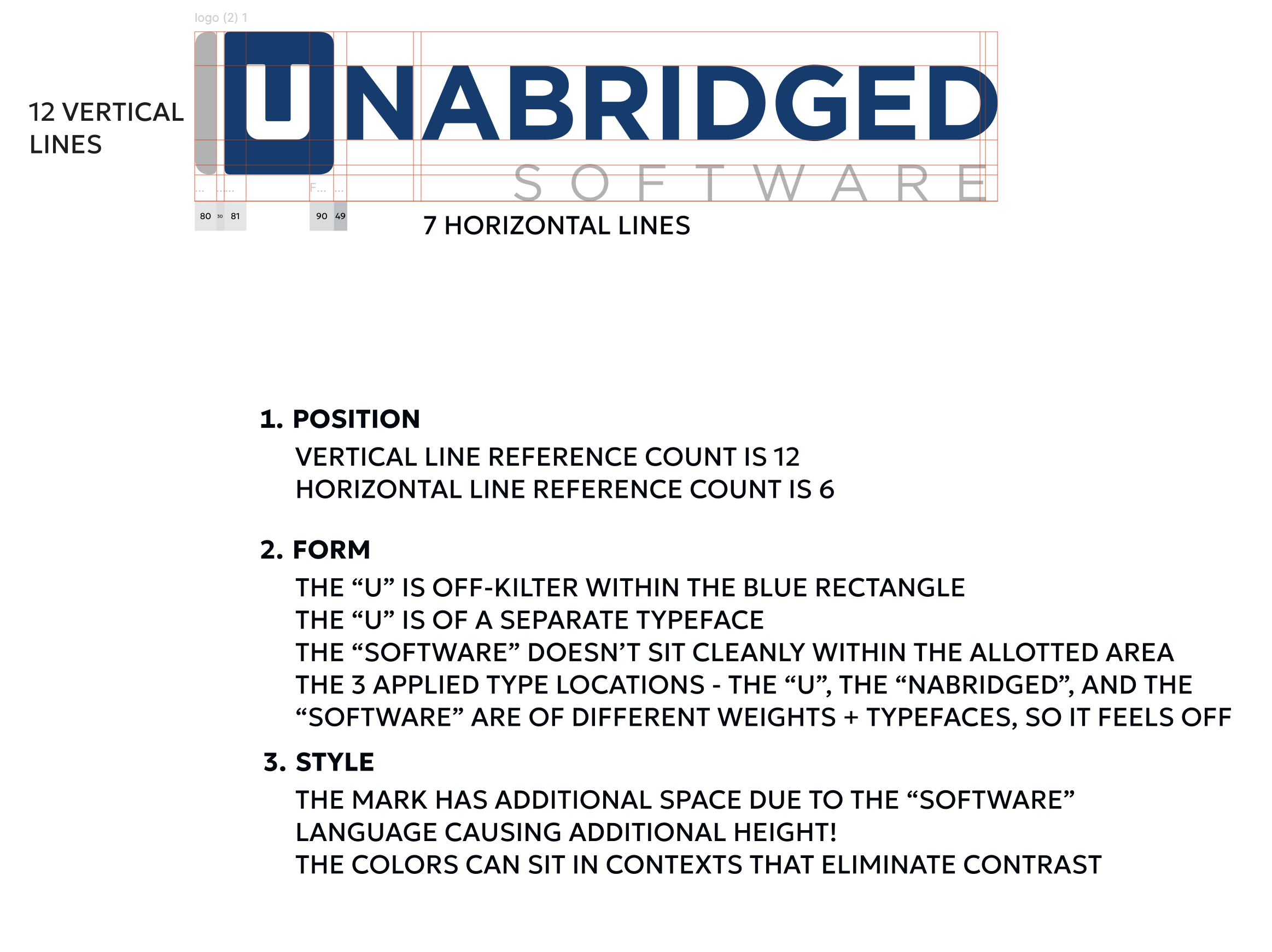 Original logo critique The original Unabridged logo with visual complexity and overlapping elements