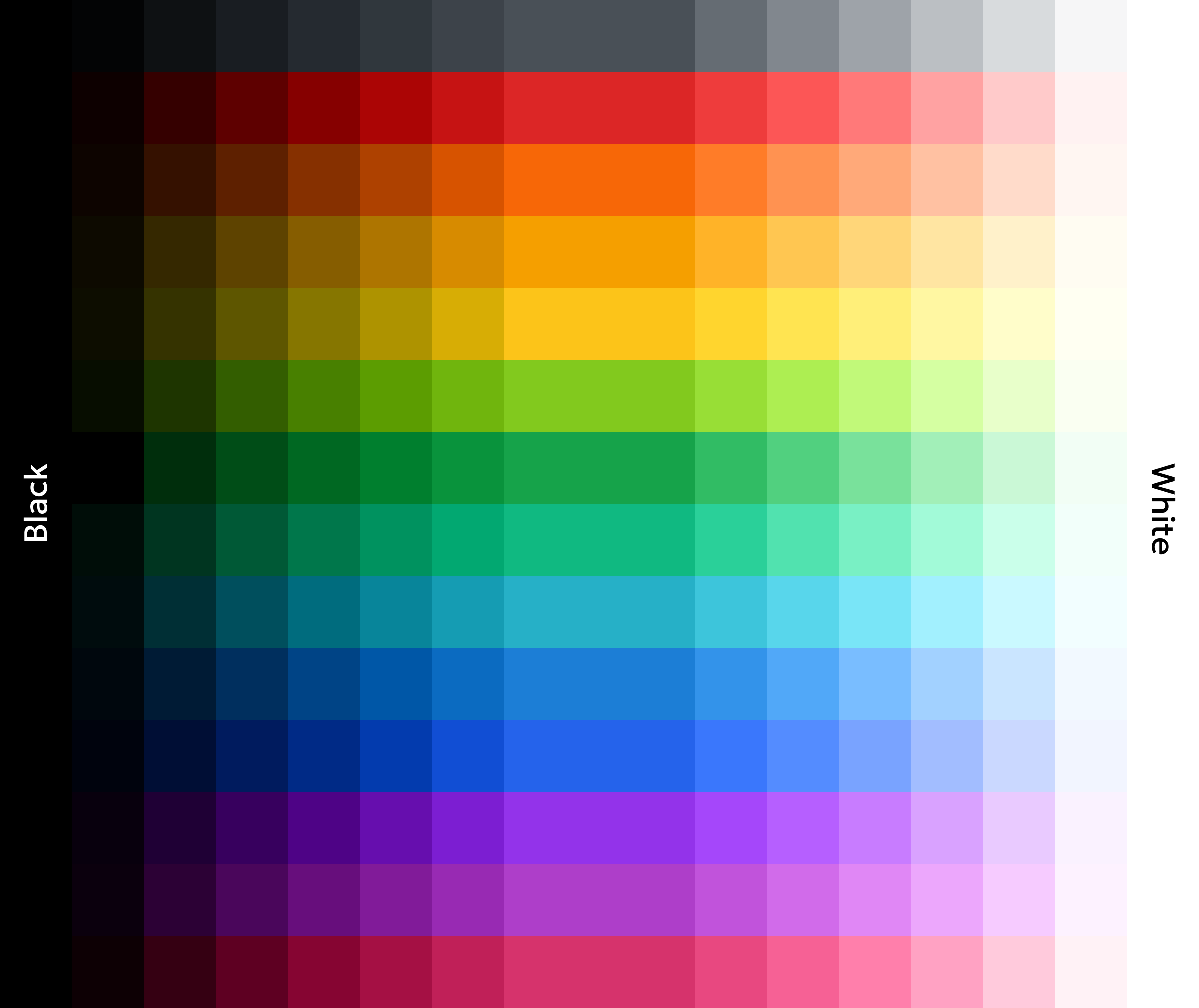 Color system scale Color System we developed for the company