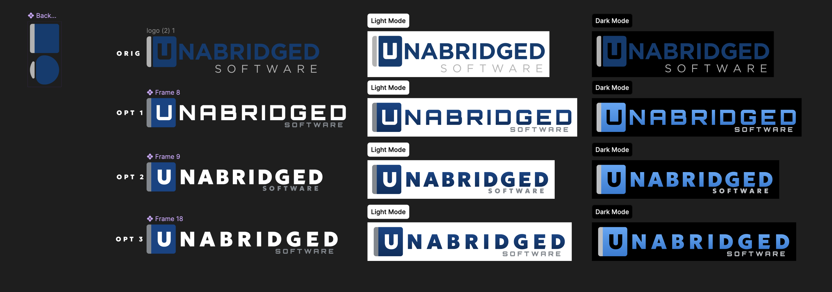 Typography options Typography exploration showing different typeface options