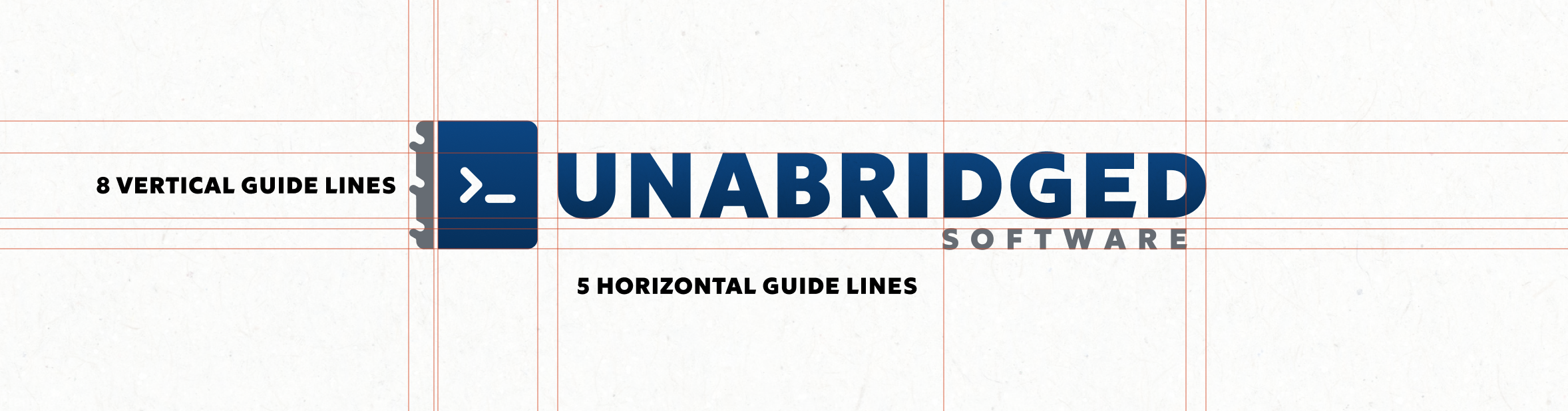 Unabridged logo system Complete Unabridged logo breaking down